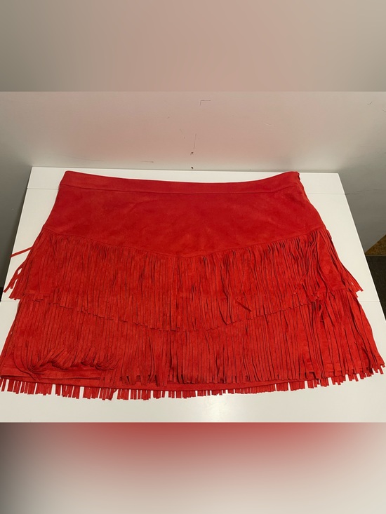 Sterling Kreek Dresses & Skirts - Sterling Kreek Brand Women's Size 3X Red Chic Red Fringe Mini Skirt Boho Western